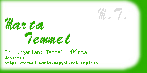 marta temmel business card